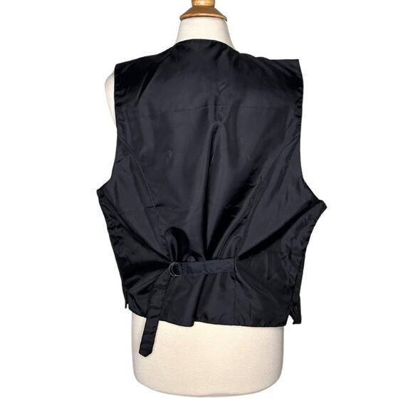 Wilsons The Leather Experts 100% Leather Motorcycle Vest Black Button Up Front - Picture 2 of 11
